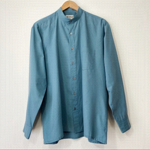 𝅺Bruttini Mandarin Collar Button Down Dress Shirt Size L